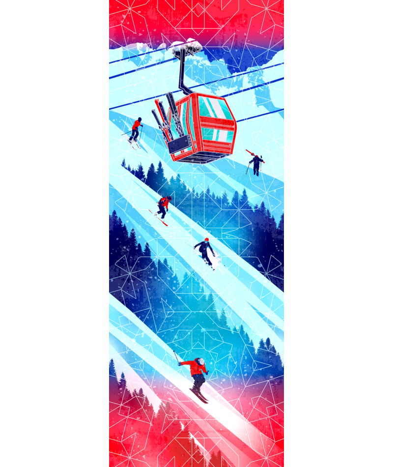 Smartwool Ski Zero Cushion Ski Day Print OTC Socks Laguna Blue